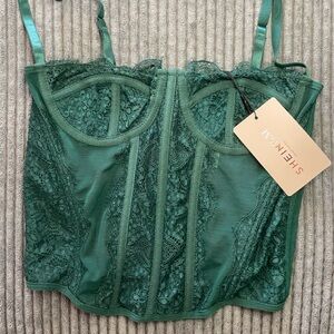 SHEIN Green Lace Corset